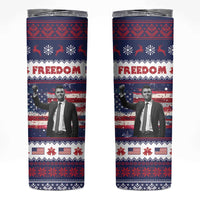 Freedom Charlie Kirk Tribute Christmas Skinny Tumbler American Flag - Wonder Print Shop