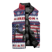 Freedom Charlie Kirk Tribute Christmas Sleeveless Puffer Jacket American Flag - Wonder Print Shop