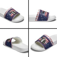 Freedom Charlie Kirk Tribute Christmas Slide Sandals American Flag - Wonder Print Shop