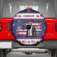 Freedom Charlie Kirk Tribute Christmas Spare Tire Cover American Flag - Wonder Print Shop