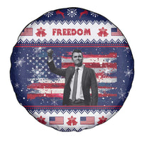 Freedom Charlie Kirk Tribute Christmas Spare Tire Cover American Flag - Wonder Print Shop