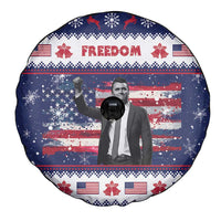 Freedom Charlie Kirk Tribute Christmas Spare Tire Cover American Flag - Wonder Print Shop