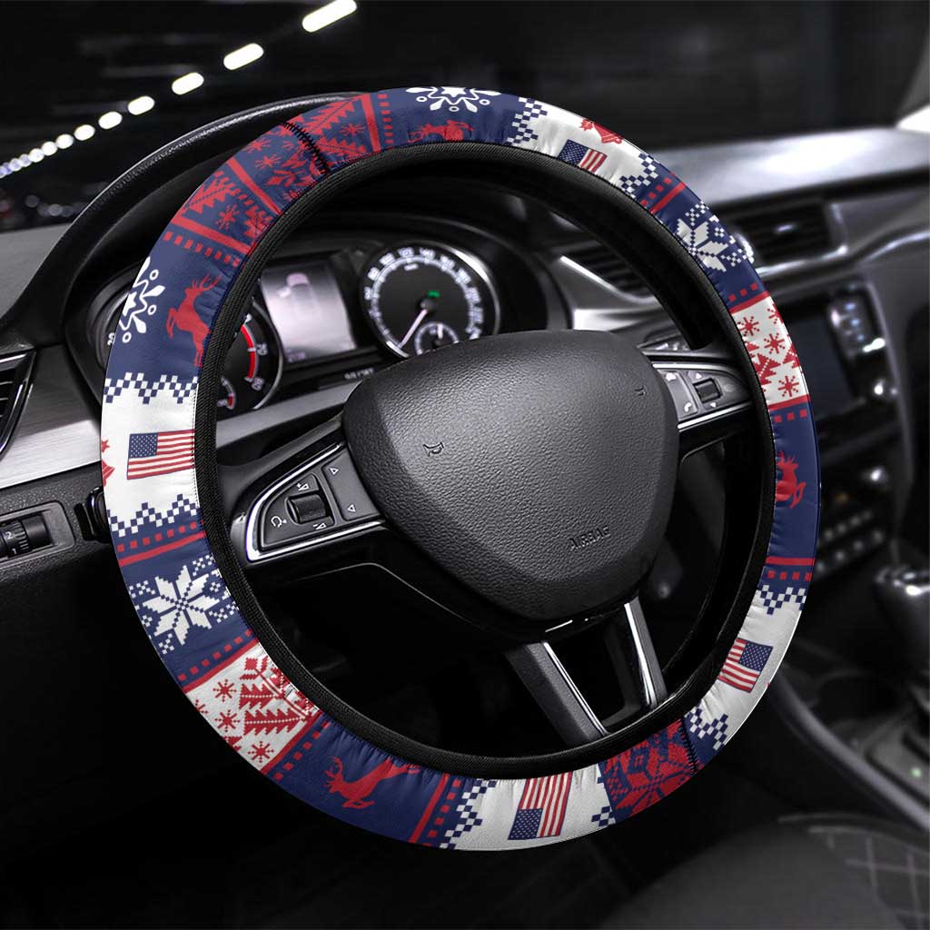 Freedom Charlie Kirk Tribute Christmas Steering Wheel Cover American Flag - Wonder Print Shop