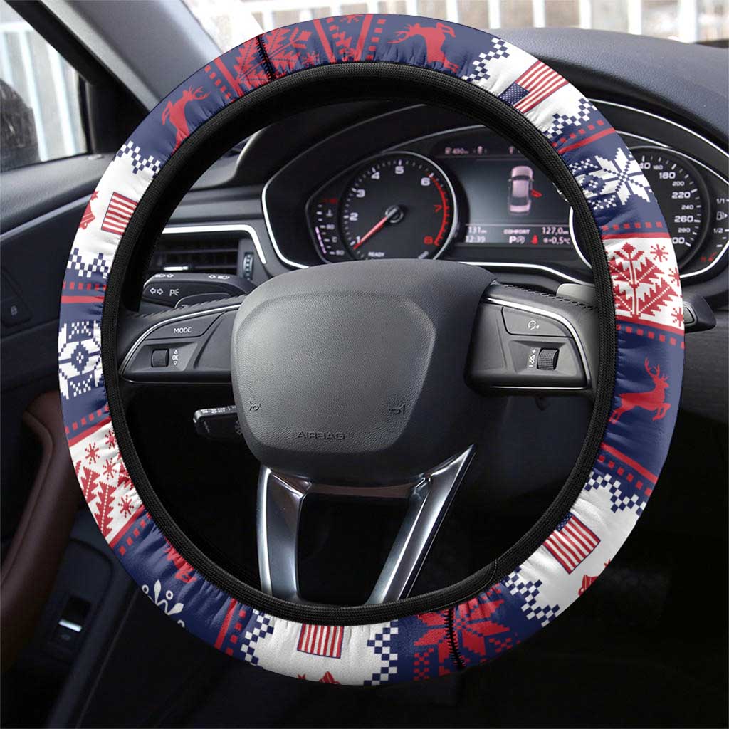 Freedom Charlie Kirk Tribute Christmas Steering Wheel Cover American Flag - Wonder Print Shop