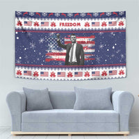 Freedom Charlie Kirk Tribute Christmas Tapestry American Flag - Wonder Print Shop