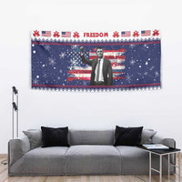 Freedom Charlie Kirk Tribute Christmas Tapestry American Flag - Wonder Print Shop