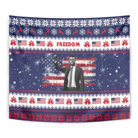 Freedom Charlie Kirk Tribute Christmas Tapestry American Flag - Wonder Print Shop