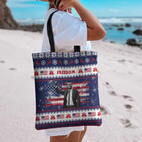 Freedom Charlie Kirk Tribute Christmas Tote Bag American Flag - Wonder Print Shop