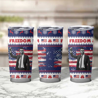 Freedom Charlie Kirk Tribute Christmas Tumbler Cup American Flag - Wonder Print Shop
