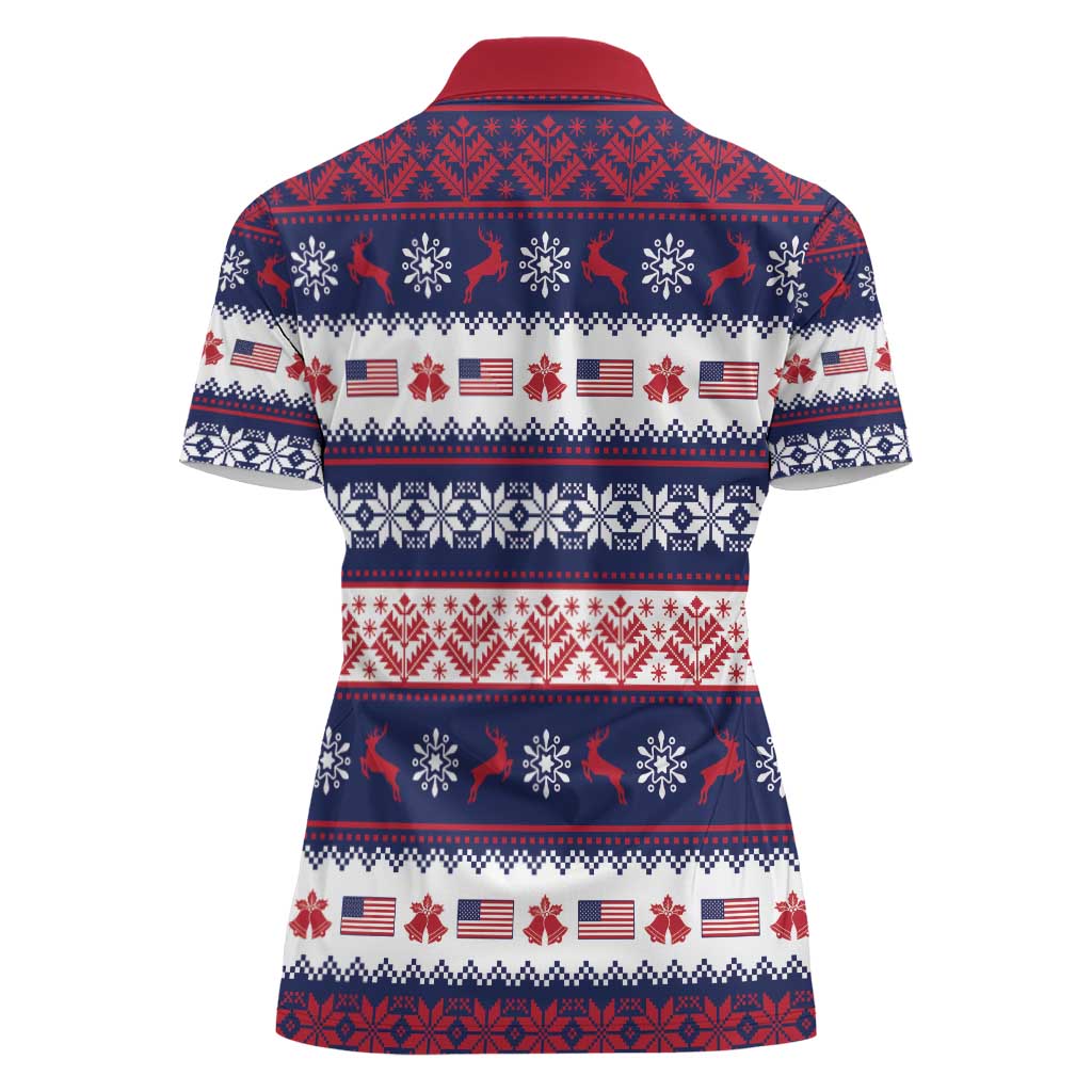 Freedom Charlie Kirk Tribute Christmas Women Polo Shirt American Flag - Wonder Print Shop