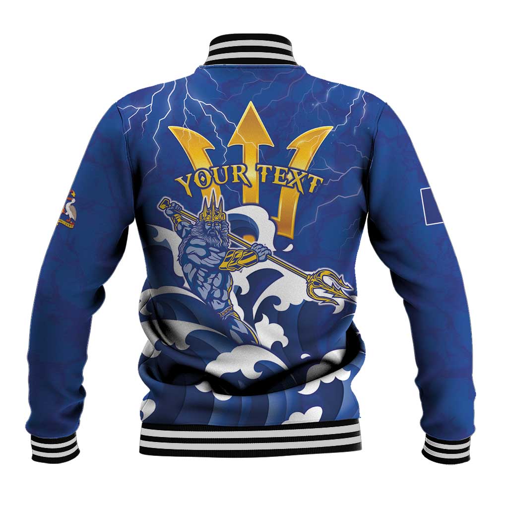 Personalized Barbados Baseball Jacket Poseidon Trident
