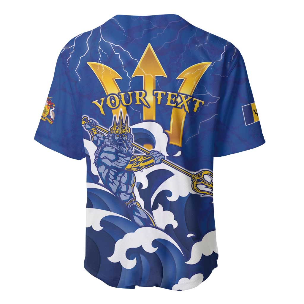 Personalized Barbados Baseball Jersey Poseidon Trident