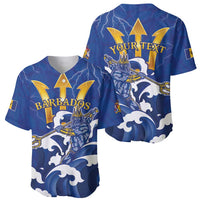 Personalized Barbados Baseball Jersey Poseidon Trident