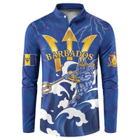Personalized Barbados Button Sweatshirt Poseidon Trident