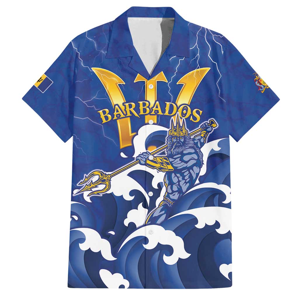 Personalized Barbados Family Matching Long Sleeve Bodycon Dress and Hawaiian Shirt Poseidon Trident