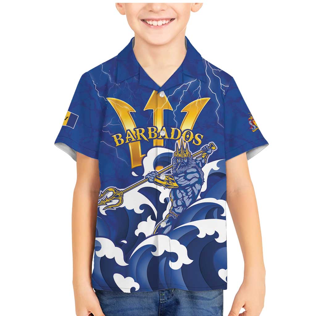 Personalized Barbados Family Matching Mermaid Dress and Hawaiian Shirt Poseidon Trident