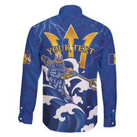 Personalized Barbados Family Matching Off Shoulder Short Dress and Hawaiian Shirt Poseidon Trident