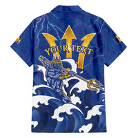 Personalized Barbados Family Matching Short Sleeve Bodycon Dress and Hawaiian Shirt Poseidon Trident