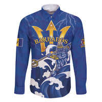 Personalized Barbados Family Matching Tank Maxi Dress and Hawaiian Shirt Poseidon Trident