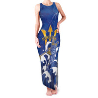 Personalized Barbados Family Matching Tank Maxi Dress and Hawaiian Shirt Poseidon Trident