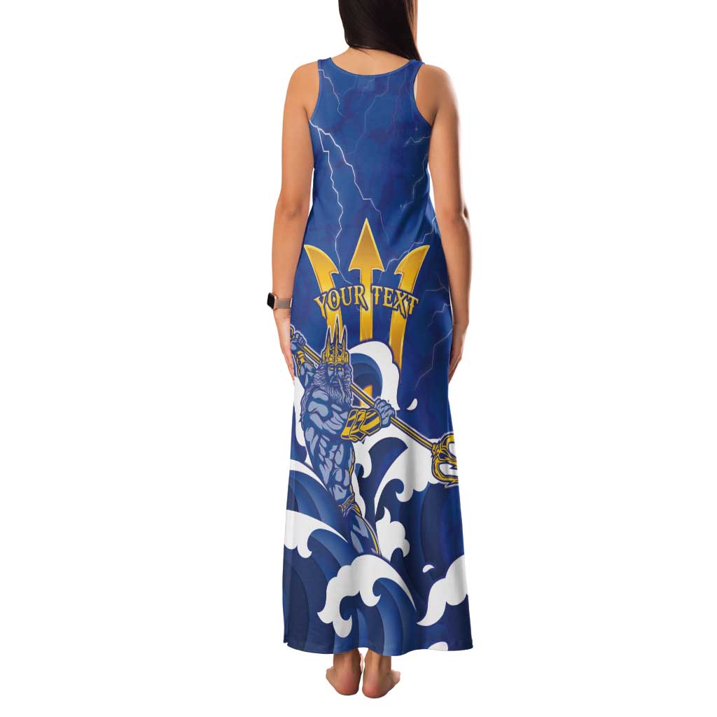 Personalized Barbados Family Matching Tank Maxi Dress and Hawaiian Shirt Poseidon Trident