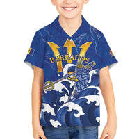 Personalized Barbados Kid Hawaiian Shirt Poseidon Trident
