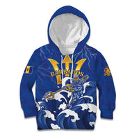 Personalized Barbados Kid Hoodie Poseidon Trident