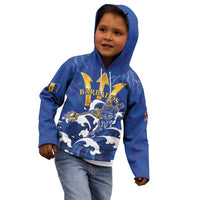 Personalized Barbados Kid Hoodie Poseidon Trident