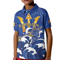 Personalized Barbados Kid Polo Shirt Poseidon Trident