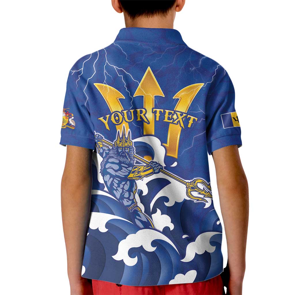 Personalized Barbados Kid Polo Shirt Poseidon Trident