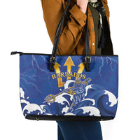 Barbados Leather Tote Bag Poseidon Trident
