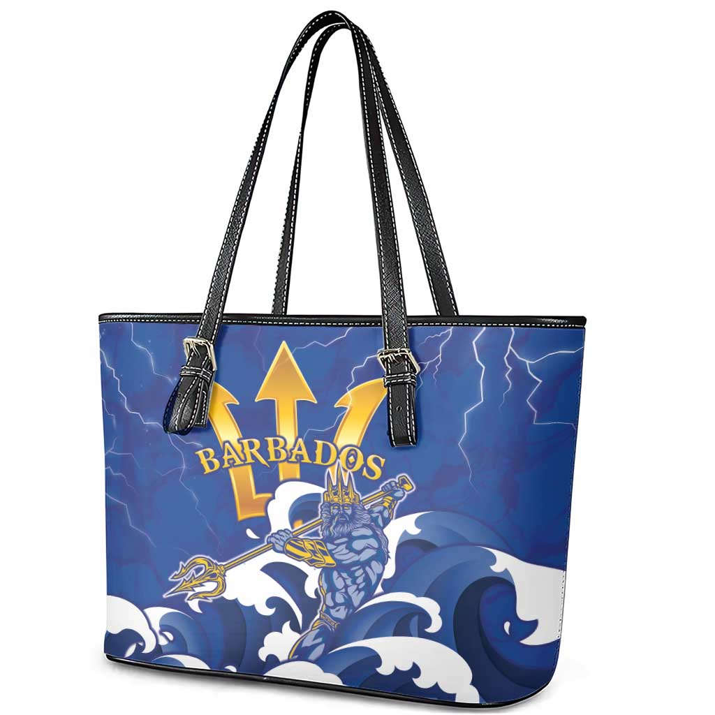 Barbados Leather Tote Bag Poseidon Trident