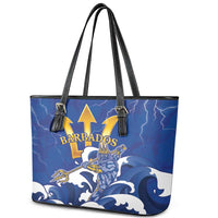 Barbados Leather Tote Bag Poseidon Trident