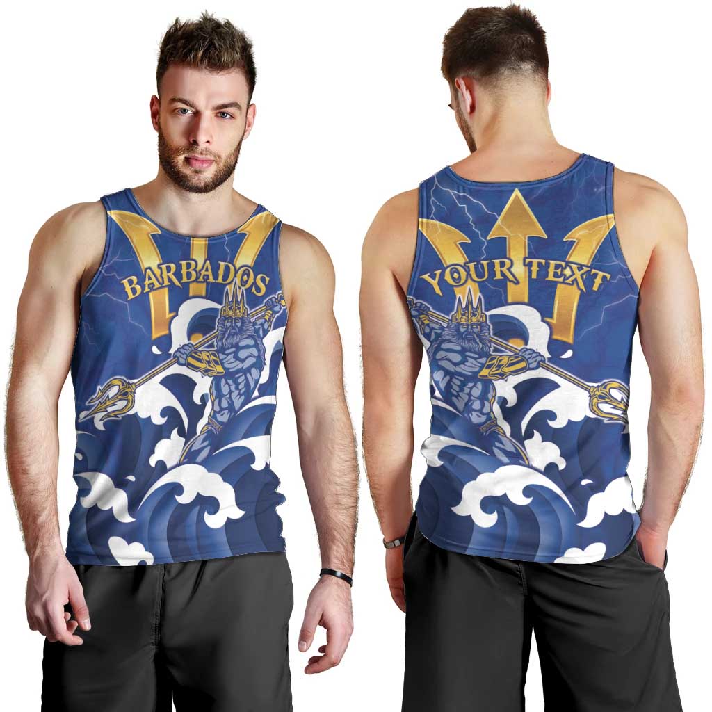 Personalized Barbados Men Tank Top Poseidon Trident