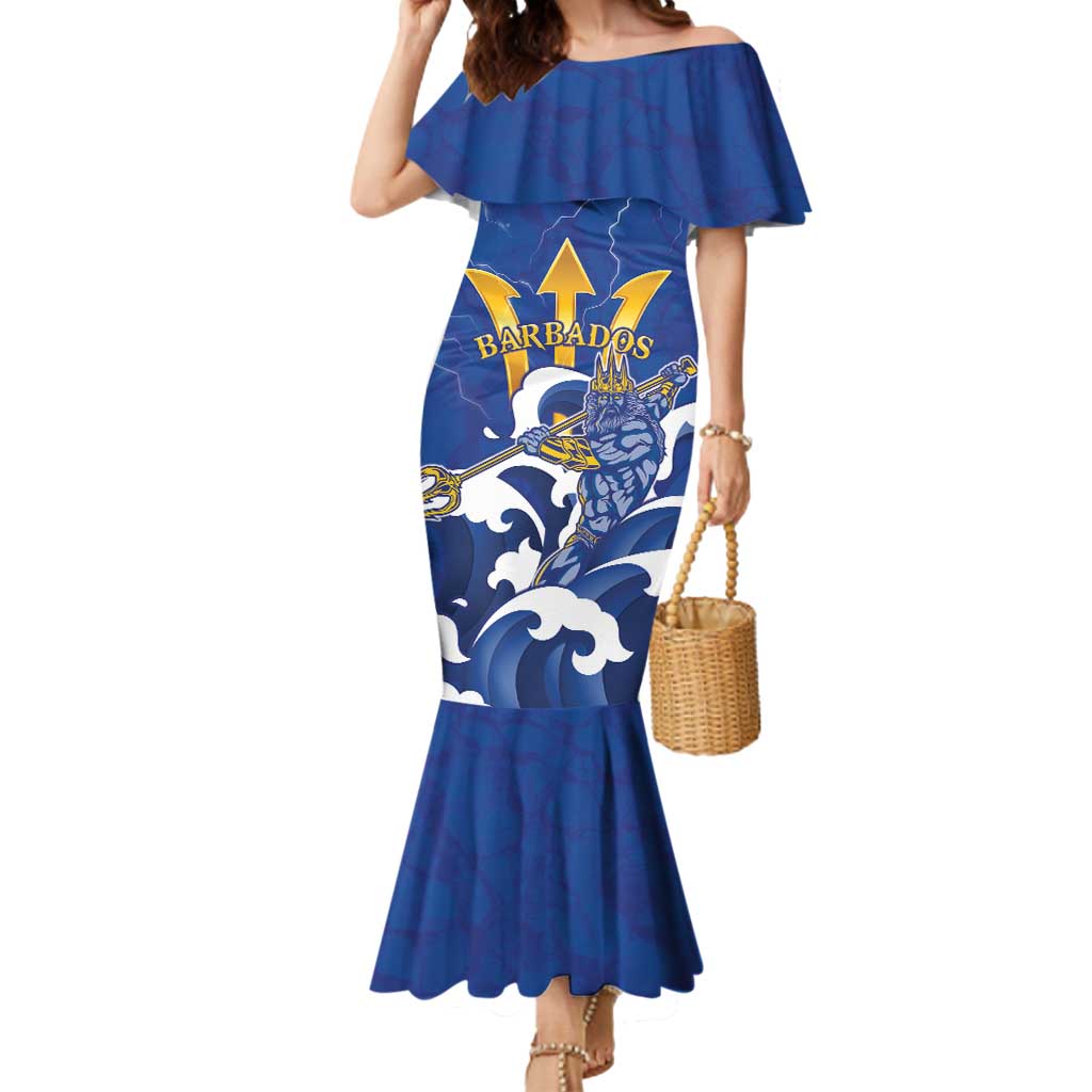Personalized Barbados Mermaid Dress Poseidon Trident