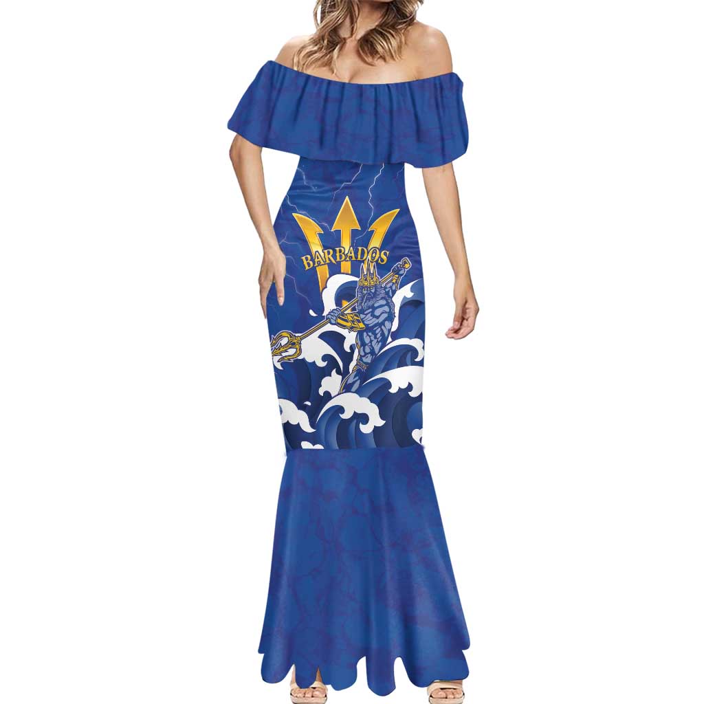 Personalized Barbados Mermaid Dress Poseidon Trident