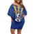 Personalized Barbados Off Shoulder Short Dress Poseidon Trident