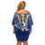 Personalized Barbados Off Shoulder Short Dress Poseidon Trident