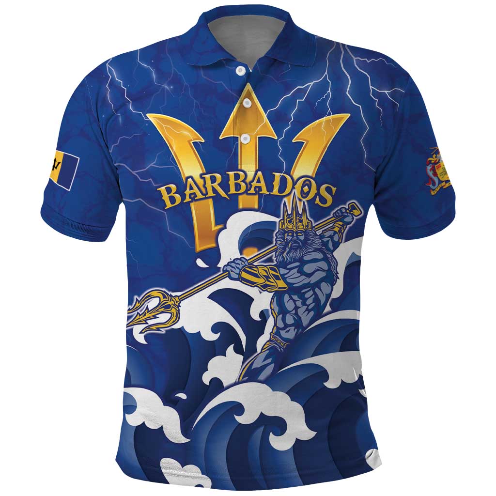Personalized Barbados Polo Shirt Poseidon Trident