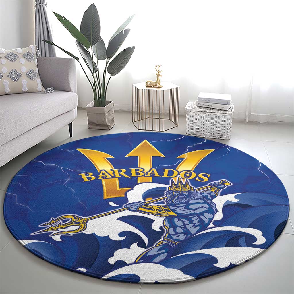 Barbados Round Carpet Poseidon Trident