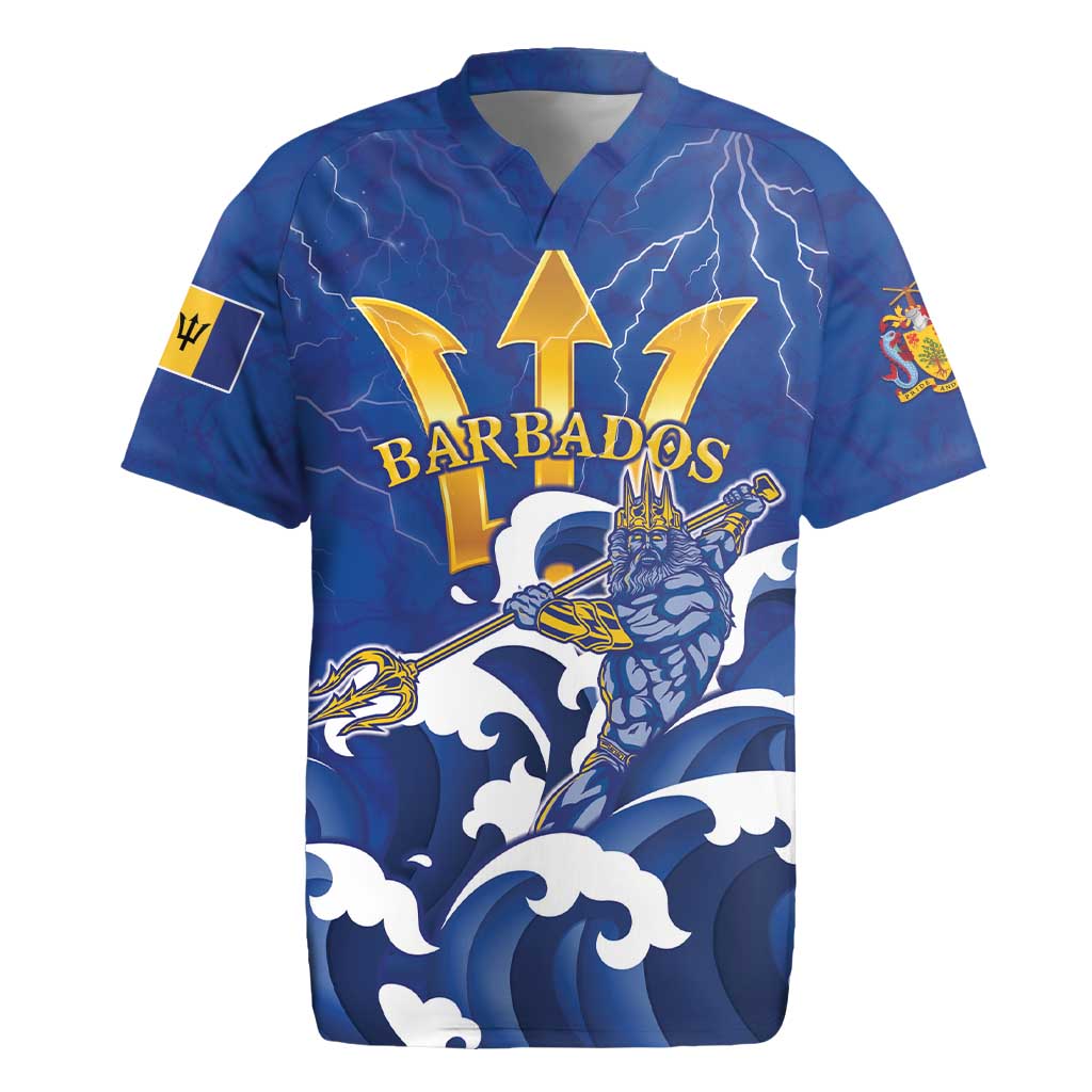 Personalized Barbados Rugby Jersey Poseidon Trident
