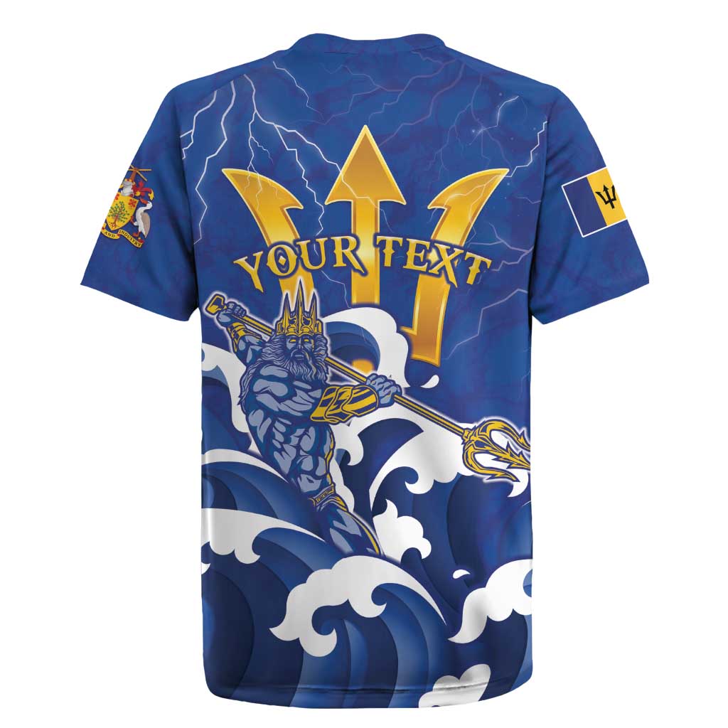 Personalized Barbados Rugby Jersey Poseidon Trident