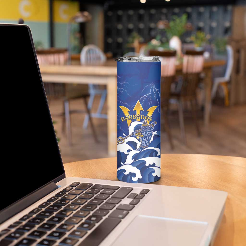 Personalized Barbados Skinny Tumbler Poseidon Trident