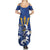 Personalized Barbados Summer Maxi Dress Poseidon Trident