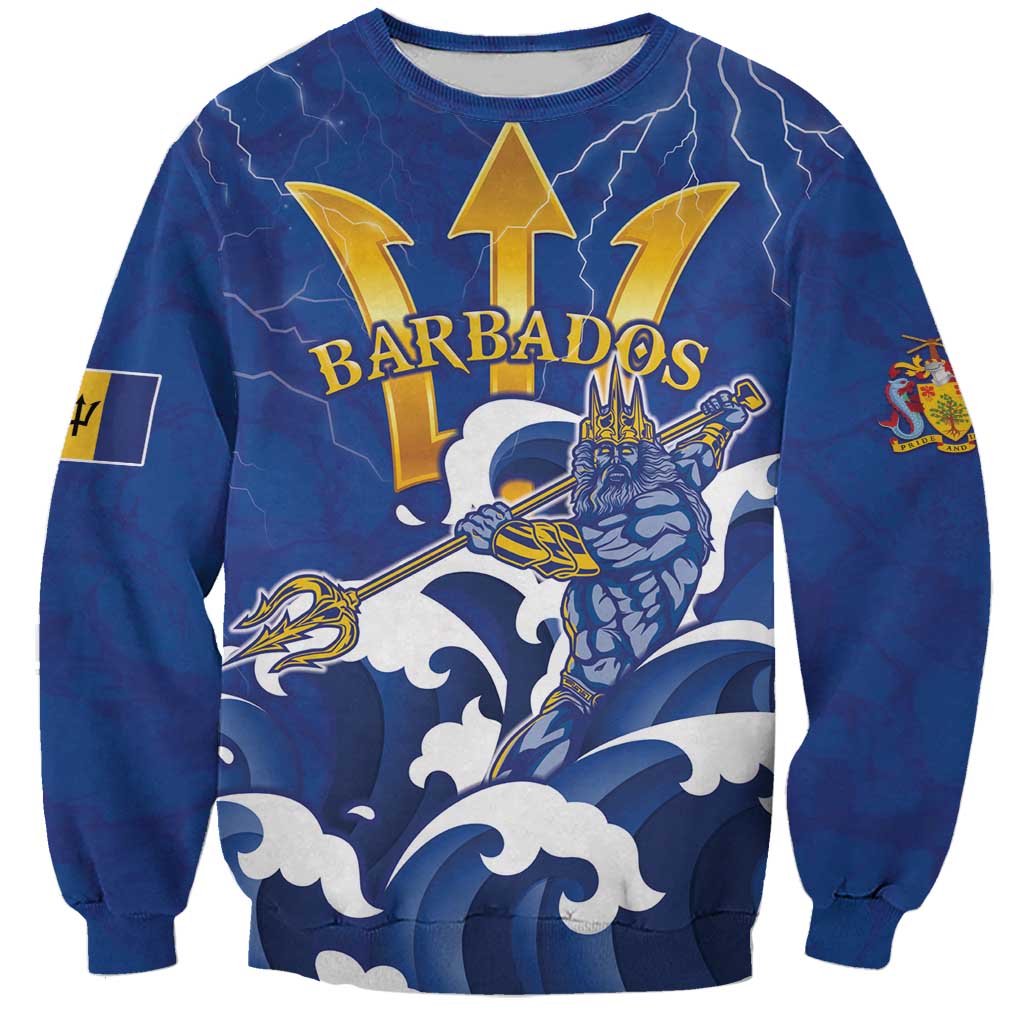 Personalized Barbados Sweatshirt Poseidon Trident