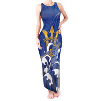 Personalized Barbados Tank Maxi Dress Poseidon Trident