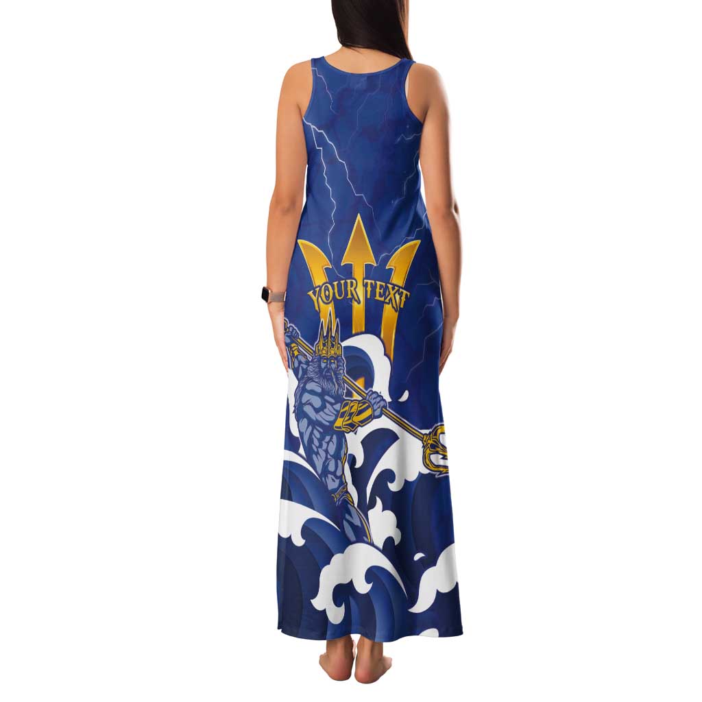 Personalized Barbados Tank Maxi Dress Poseidon Trident