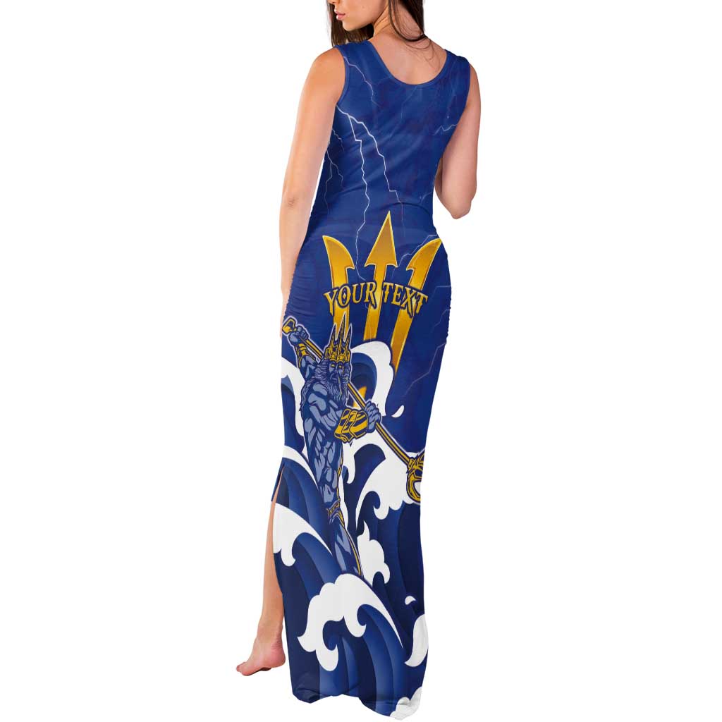 Personalized Barbados Tank Maxi Dress Poseidon Trident