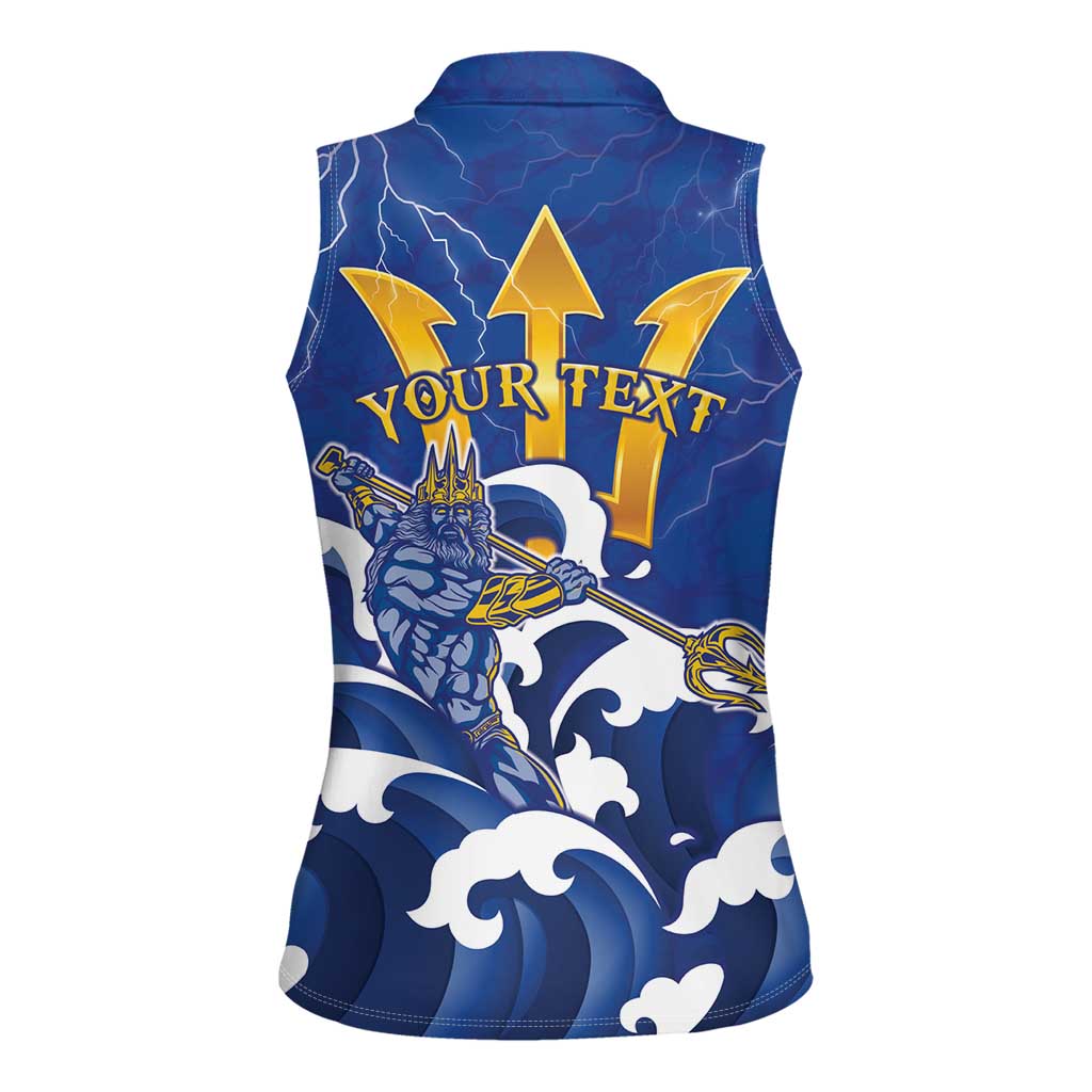 Personalized Barbados Women Sleeveless Polo Shirt Poseidon Trident