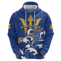 Personalized Barbados Zip Hoodie Poseidon Trident